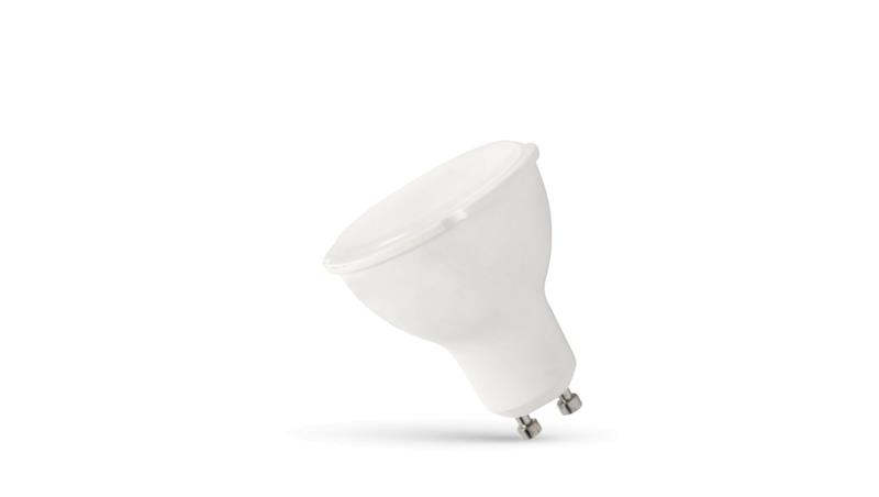 Żarówka gu10 smd 10w ww 820lm z mleczną szybką /biały/ 230v ciepły-47019