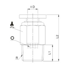 Złączka wtykowa prosta R1/8z pod wąż 10