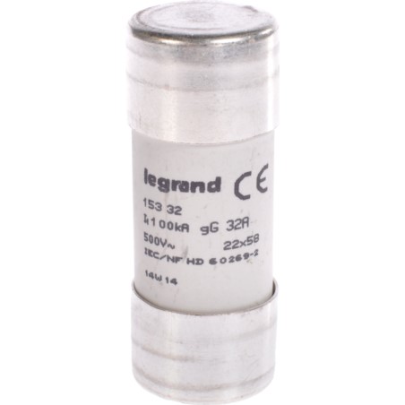 Wkładka bezpiecznikowa22x58mm 32A gL 500V HPC 015332 LEGRAND