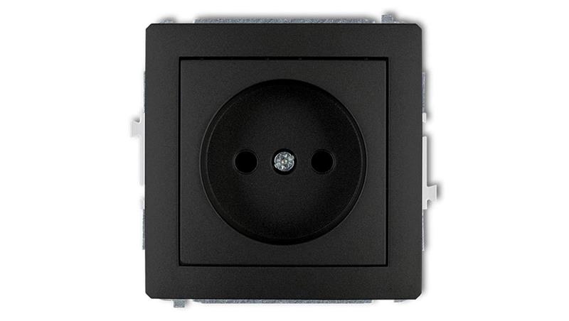 DECO Gniazdo pojedyncze B/U do ramki czarny mat 12DGP-1-33549