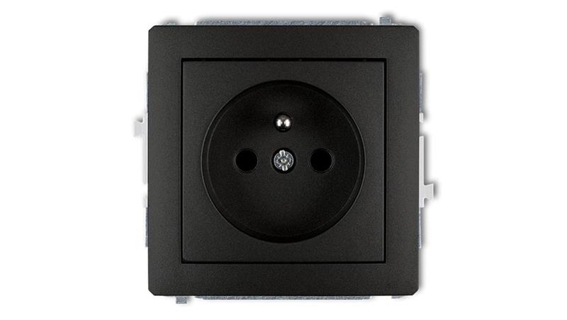DECO Gniazdo pojedyncze Z/U do ramki czarny mat 12DGP-1z-33550