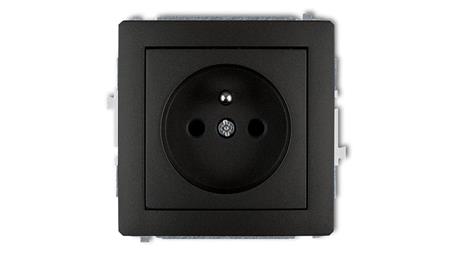 DECO Gniazdo pojedyncze Z/U do ramki czarny mat 12DGP-1z-33550