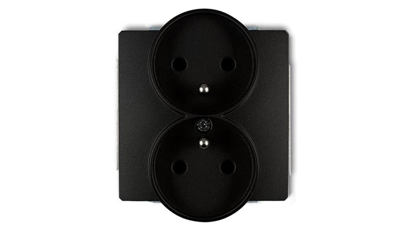 DECO Gniazdo podwójne Z/U do ramki czarny mat 12DGPR-2z-33547 DECO Gniazdo podwójne Z/U do ramki czarny mat 12DGPR-2z-33547