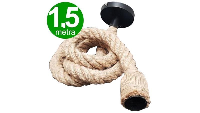 Lampa Oprawa wisząca sznur jutowy konopny 1,5m 50W 1xE27 249877-56560 Lampa Oprawa wisząca sznur jutowy konopny 1,5m 50W 1xE27 249877-56560