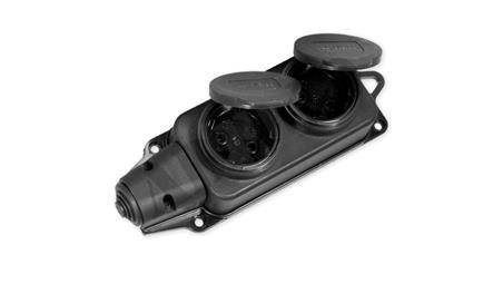 Gniazdo podwójne SCHUKO listwa rozdzielcza hermetyczna IP44 16A 2P+Z-27510