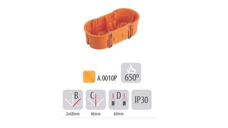 PUSZKA GŁĘBOKA PODWÓJNA Z WKRĘ DO KARTON GIPS 2x60-75618