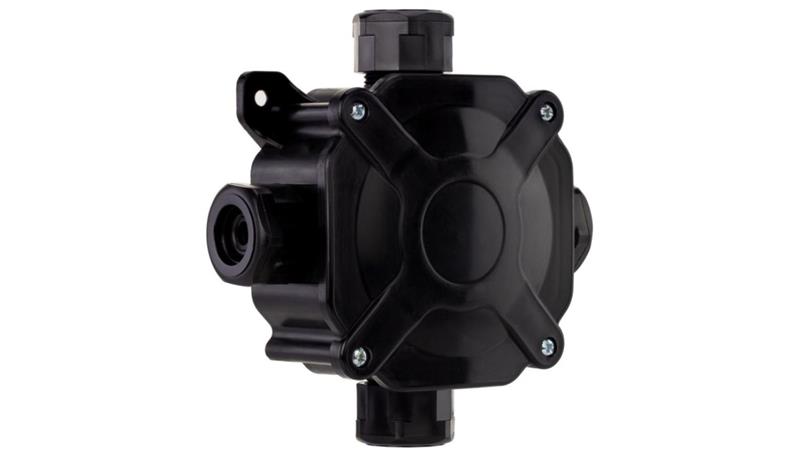 Puszka hermetyczna n/t z dławikami IP67 75x75x33mm czarna-74911 Puszka hermetyczna n/t z dławikami IP67 75x75x33mm czarna-74911