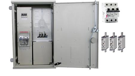 Rozdzielnica licznikowa, złącze pomiarowe TAURON na elewacje + listwa zaciskowa ZP40x60-1P3F-0_LZ-RB_0M-E-63377