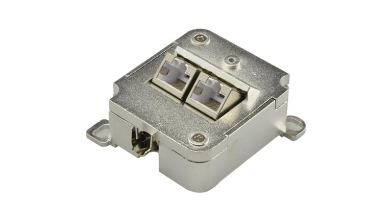 Gniazdo komputerowe 2xRJ45 kat.5e ekranowane STP natynkowe-35271