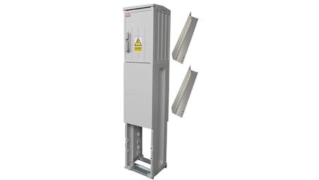 Rozdzielnica elektryczna, obudowa termoutwardzalna na fundamencie z kątownikami typ OZ26x40+F-63354
