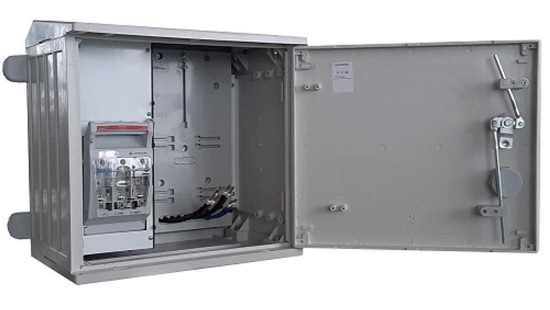 Rozdzielnica licznikowa, złącze pomiarowe na elewacje + listwa zaciskowa ZP40x40-1P3F-0_LZ-RB_0-E-63402 Rozdzielnica licznikowa, złącze pomiarowe na elewacje + listwa zaciskowa ZP40x40-1P3F-0_LZ-RB_0-E-63402