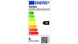 Żarówka LED E14 XLEDIM C35 E14 5,9W-WW 806lm 2700K barwa ciepła ściemnialna 35278-47283