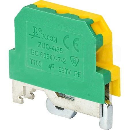 Złączka 1-torowa ochronna ZUO-4/35 żółto-zielony