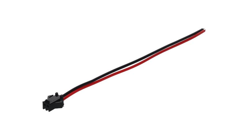 Wtyk 2-pin czarny przewód 15cm 24awg-55732