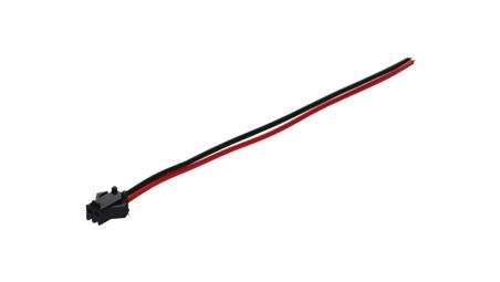 Wtyk 2-pin czarny przewód 15cm 24awg-55732