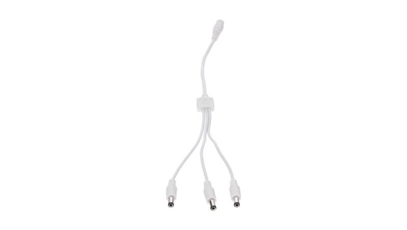 Rozgałęźnik DC 5.5X2.1 3W-1G biały 32cm 22/20awg-55735