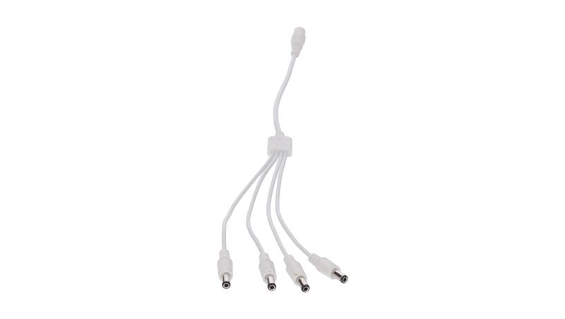 Rozgałęźnik DC 5.5X2.1 4W-1G biały 32cm 22/20awg-55736