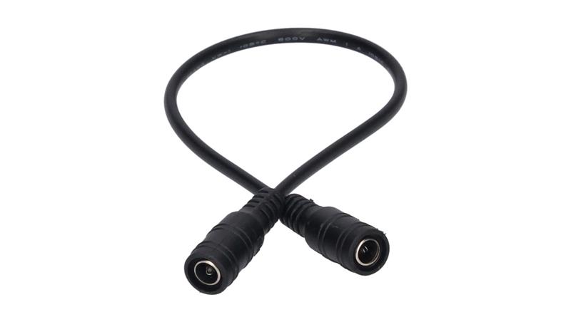 Przedłużka DC 5.5/2.1 1G-1G czarna 30cm 22/20awg-55232