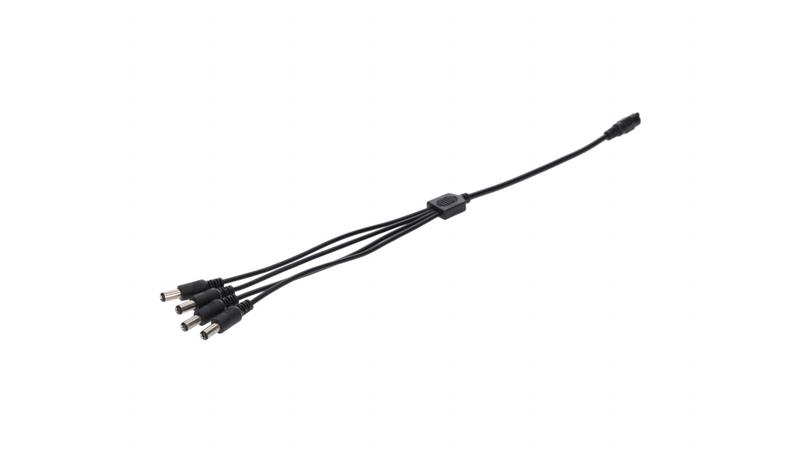 Rozgałęźnik DC 5.5X2.1 4W-1G czarny 33cm 22/20awg-55772