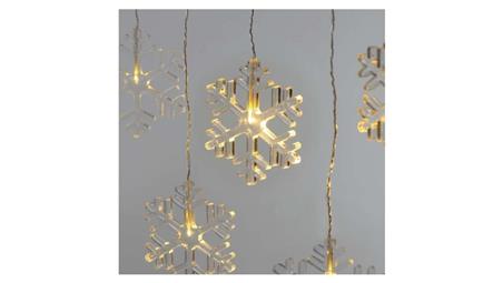 Dekoracje - 8 LED sople śnieżynki 45x84 cm ciepła biel, IP44 DCGW06-49436