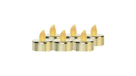 Świeczki tealight złote 6x CR2032, vintage, kpl. 6 szt DCCV13-49471