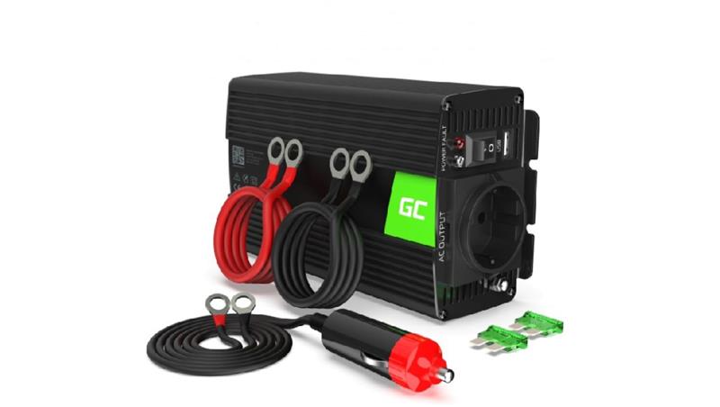 Przetwornica napięcia inwerter 12V - 230V 300W/600W, modyfikowana sinusoida (INV01DE) GREEN CELL-13071