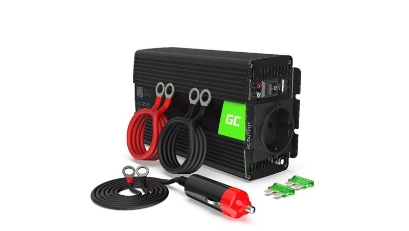 Przetwornica napięcia 24V - 230V 300W/600W, modyfikowana sinusoida (INV02DE) GREEN CELL-13168