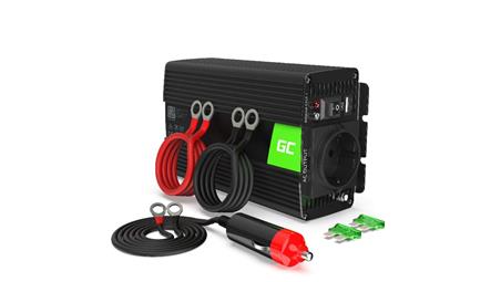 Przetwornica napięcia 24V - 230V 300W/600W, modyfikowana sinusoida (INV02DE) GREEN CELL-13168