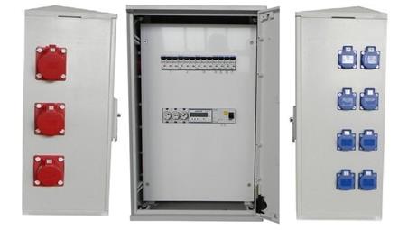Rozdzielnica elektryczna budowlana na elewacje (8x2P+Z, 2x16A/5P, 1x32A/5P) RB40x60-K40-00128Z-EL-66506