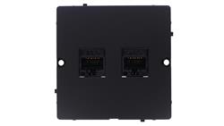 Simon Basic Gniazdo komputerowe RJ45 podwójne kategoria 5e (moduł). Montaż gniazda na wkręty do puszki czarny BMF52.02/49-34075