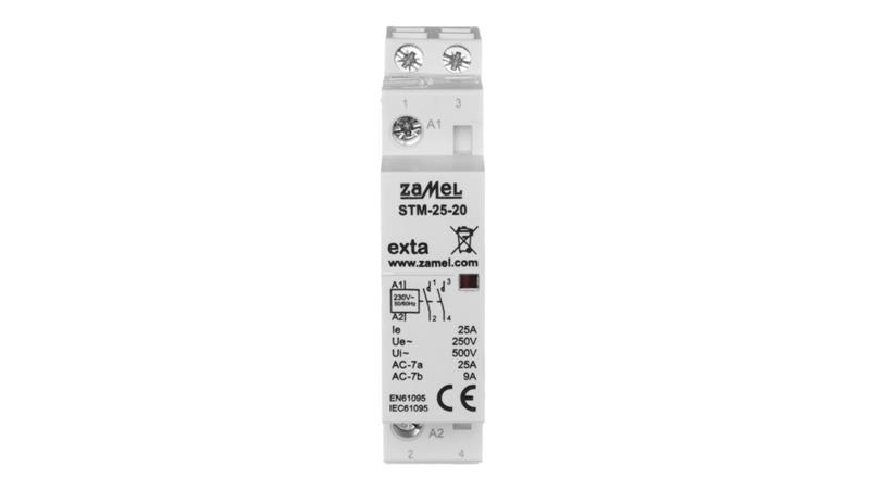 Stycznik modułowy instalacyjny 25A 2Z 230V AC typ: STM-25-20 EXT10000288-24864 Stycznik modułowy instalacyjny 25A 2Z 230V AC typ: STM-25-20 EXT10000288-24864