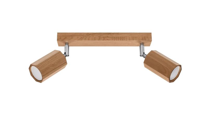Lampa sufitowa ZEKE 2 dąb GU10 2x40W IP20 SL.1029 SOLLUX-57688