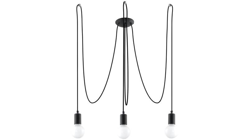 Żyrandol EDISON 3 Czarny SL.0370 SOLLUX-60726