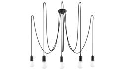 Żyrandol EDISON 5 Czarny SL.0371 SOLLUX-60725