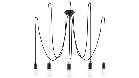 Żyrandol EDISON 5 Czarny SL.0371 SOLLUX-60725