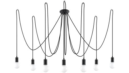 Żyrandol EDISON 7 Czarny SL.0372 SOLLUX-60727