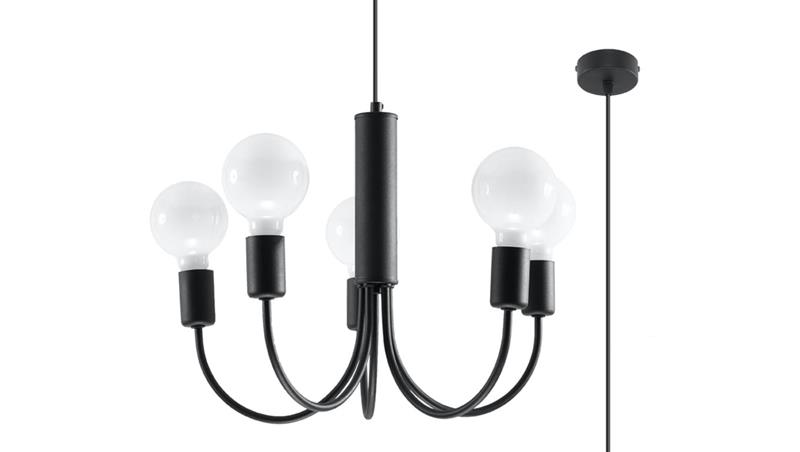 Żyrandol PICCOLO 5 czarny SL.0855 SOLLUX-60764