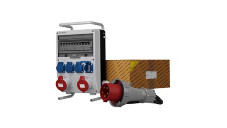 Rozdzielnica budowlana na stojaku z kablem TD-S/FI SKHU 2x32A 4x230V Schuko Doktorvolt 0182-66508