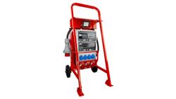 Rozdzielnica budowlana na stojaku z naświetlaczem eXT S/FI SET 32A 2x16A 4x230V schuko Doktorvolt 0027-66013