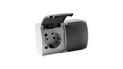 Gniazdo podwójne schuko natynkowe IP44 popiel/grafit 182-08 DV 8394-40864
