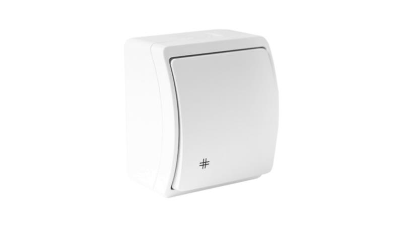 Łącznik schodowy natynkowy 10A 250V biały IP44 153-01 DV 5768-41861 Łącznik schodowy natynkowy 10A 250V biały IP44 153-01 DV 5768-41861