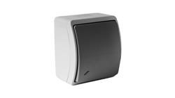Łącznik schodowy natynkowy 10A 250V IP44 popiel/grafit 153-08 DV 8233-41862