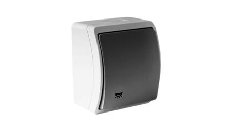 Włącznik wyłącznik światła łącznik pojedynczy IP44 popiel/grafit 156-08 DV 8264-31198