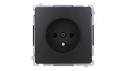 Simon Basic Gniazdo wtyczkowe z uziemieniem (moduł) 16A, 250V, zaciski śrubowe czarny BMGZ1.01/49-42782