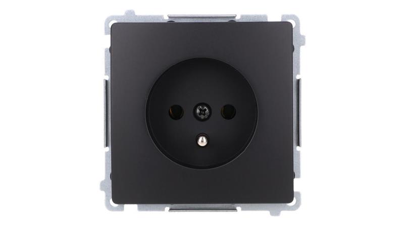 Simon Basic Gniazdo wtyczkowe z uziemieniem (moduł) 16A, 250V, zaciski śrubowe czarny BMGZ1.01/49-42782