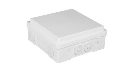 Puszka naścienna przyłączeniowa 130x52x130 mm, z 4 dławnicami, IP54, odporna na UV, NPP130 biała 35390006-74909