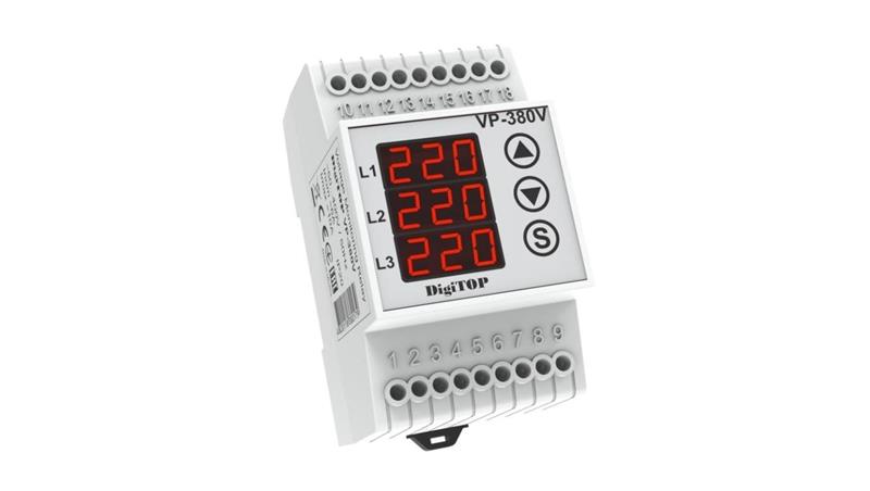 Przekaźnik napięciowy trójfazowy DigiTOP VP-380V-1748