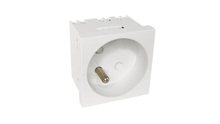Modularne gniazdo elektryczne ALANTEC 2P+Z, 45x45, standardowe, białe PZ016-43232