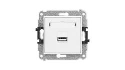 MINI Mechanizm ładowarki USB pojedynczej, 5V, 2A biały mat 25MCUSB-3-39431