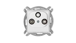 MINI Mechanizm gniazda abonenckiego 2 wyjścia SAT + TV biały mat 25MGSN-289